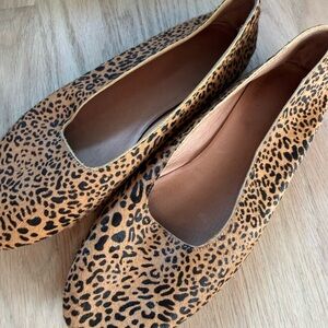 Madewell Leopard-Print Ballet Flats in Tan and Black